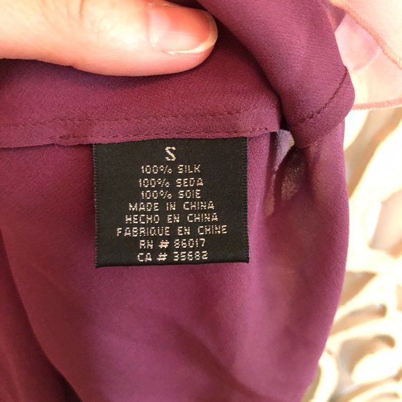 S bebe tiered ruffle chiffon spaghetti purple top - Picture 9 of 14